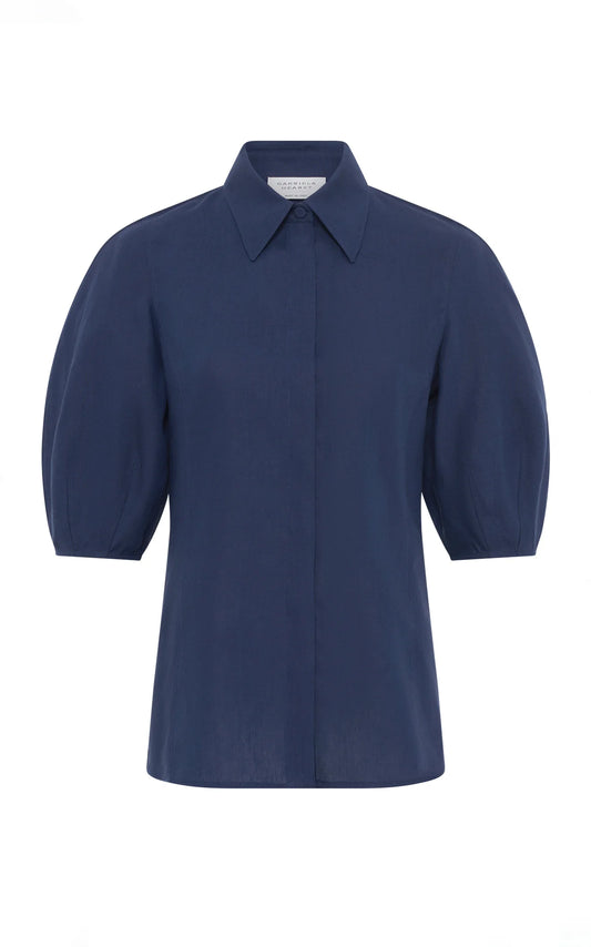 Sansi Top in Electric Navy Aloe Linen