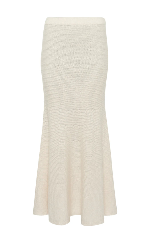 Manni Knit Maxi Skirt in Ivory Cashmere