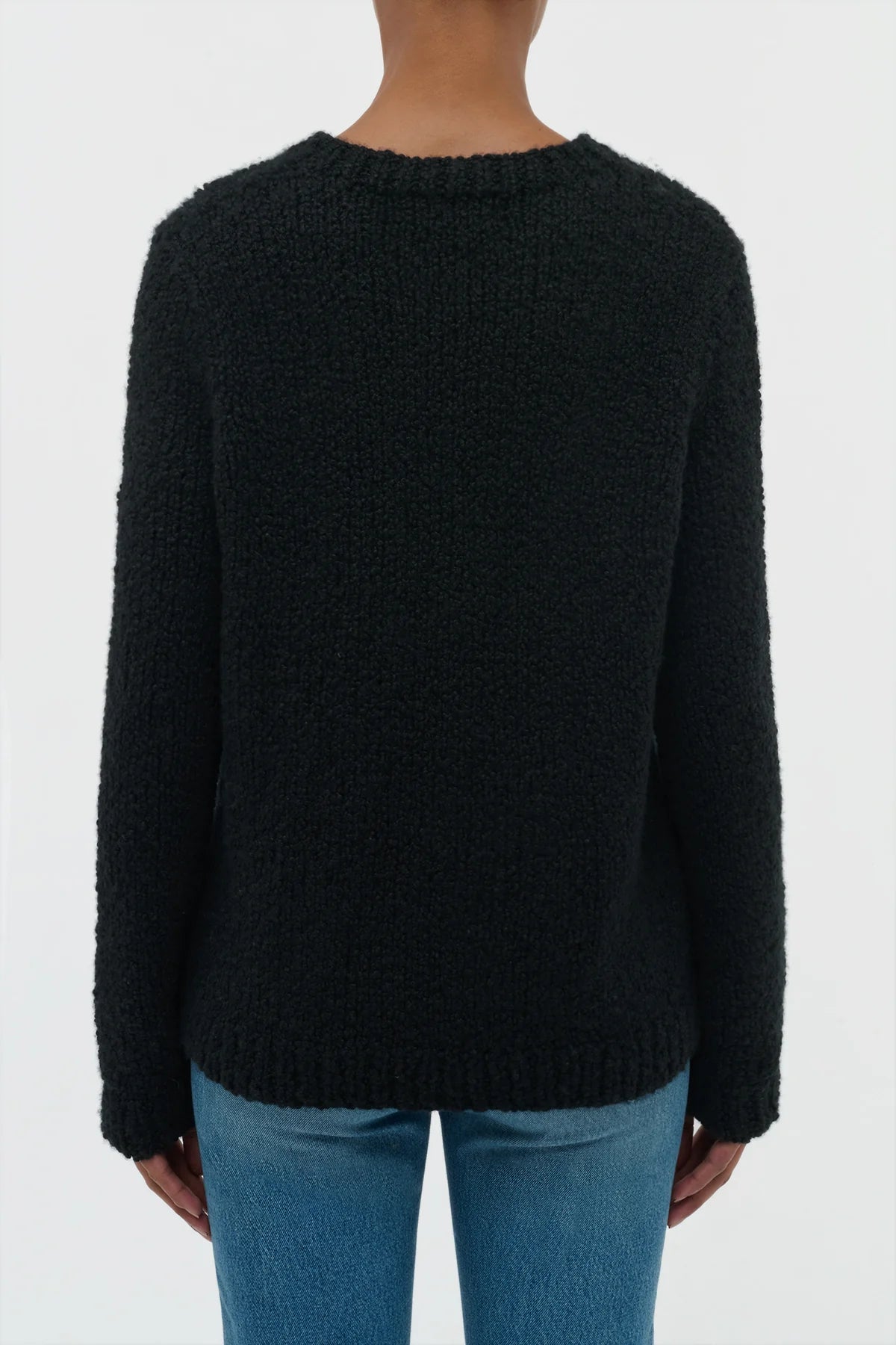 Typhon Knit Sweater in Black Cashmere Boucle