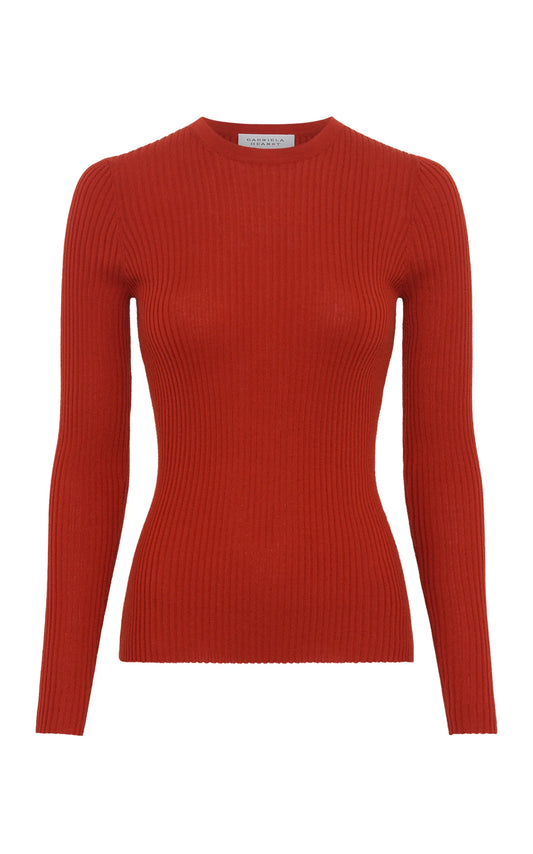 Browning Knit Sweater in Antelope Orange Cashmere Silk