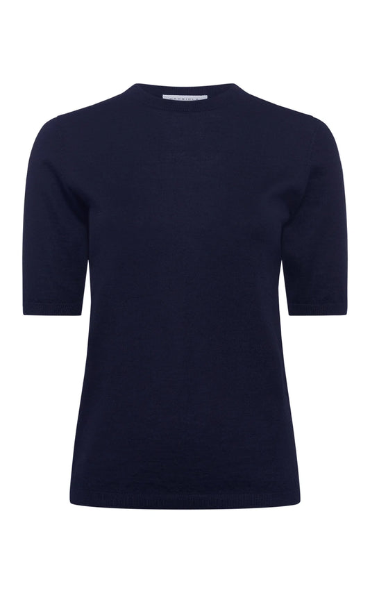 Brunner Knit T-Shirt in Dark Navy Cashmere Silk