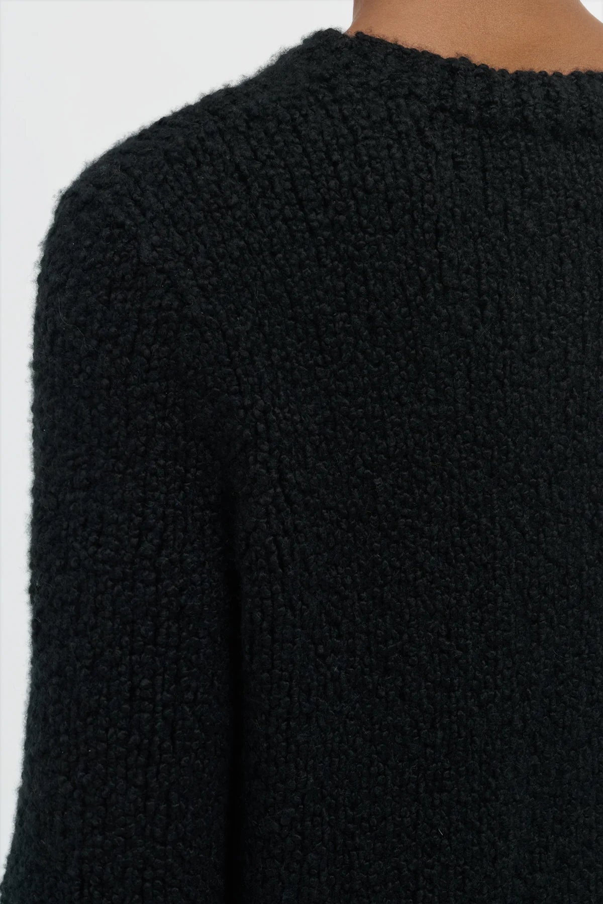 Typhon Knit Sweater in Black Cashmere Boucle