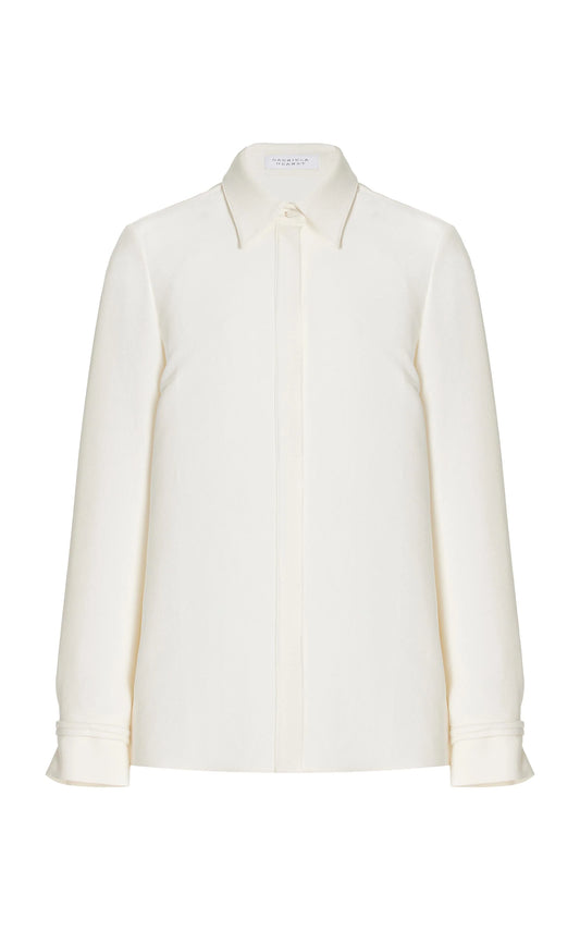 Cruz Shirt in Ivory Lightweight Cashmere