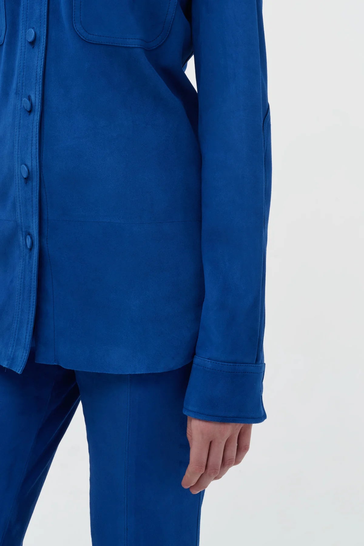 John Austin Shirt in Cobalt Suede