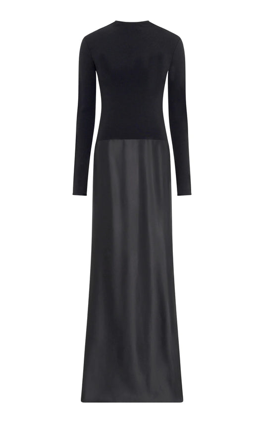 Jessamy Maxi Dress in Black Silk Satin