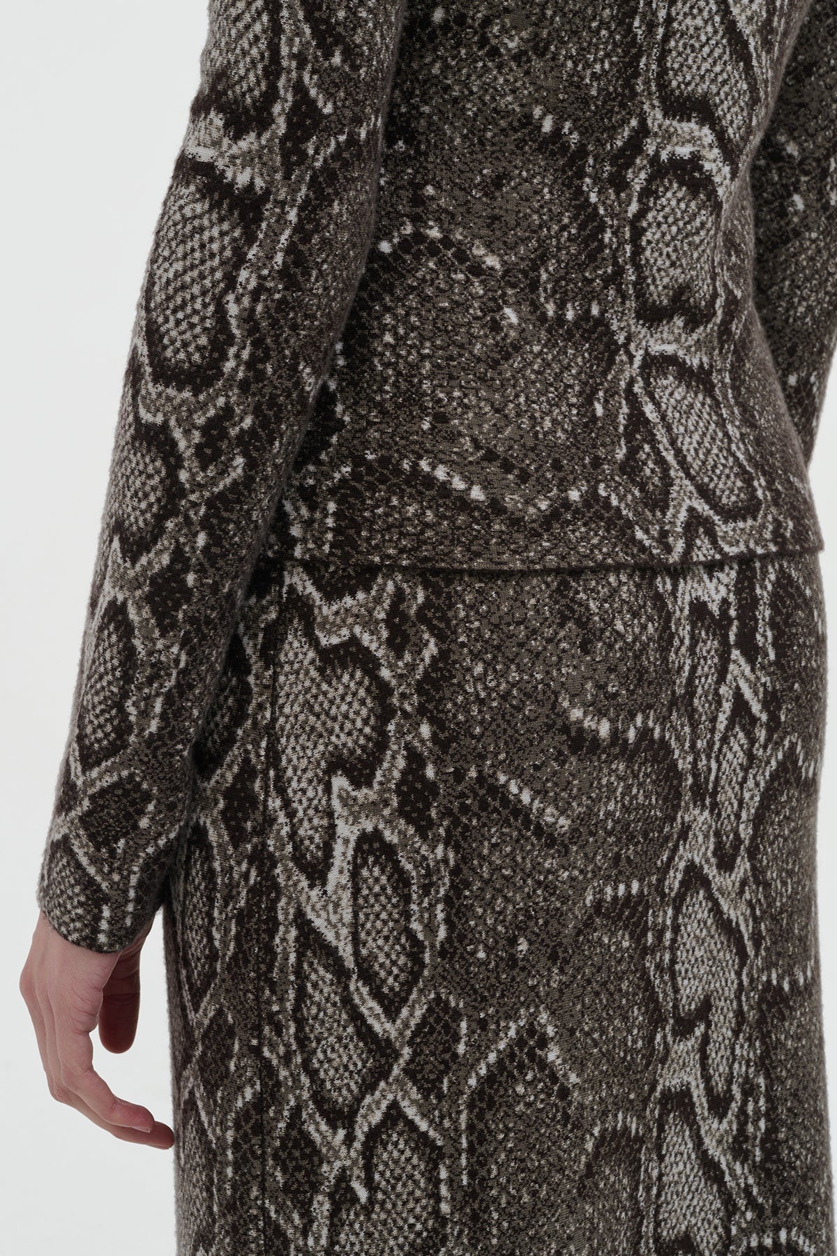 Bragi Knit Maxi Skirt in Greyscale Cashmere Silk