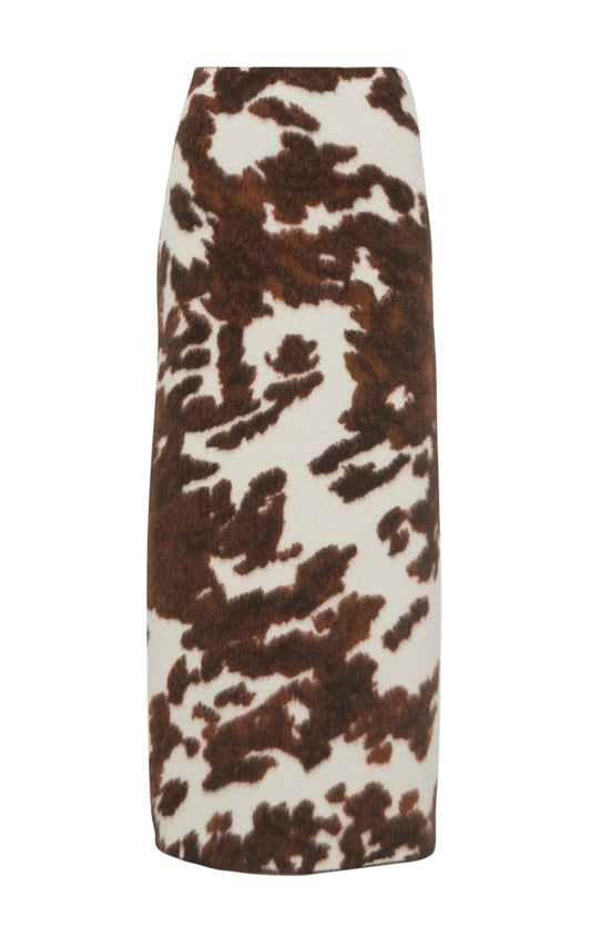 Phaedra Knit Maxi Skirt in Ivory Cognac Multi Cashmere