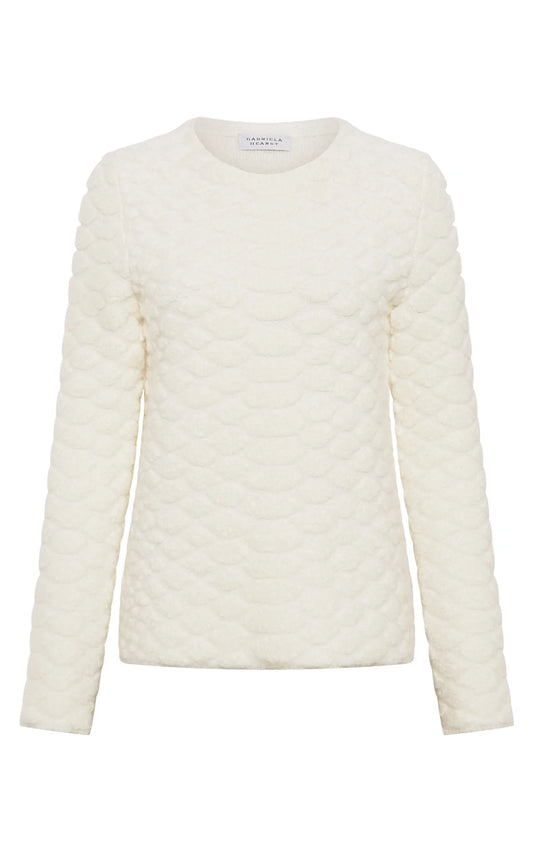 Tansey Knit Sweater in Ivory Cashmere