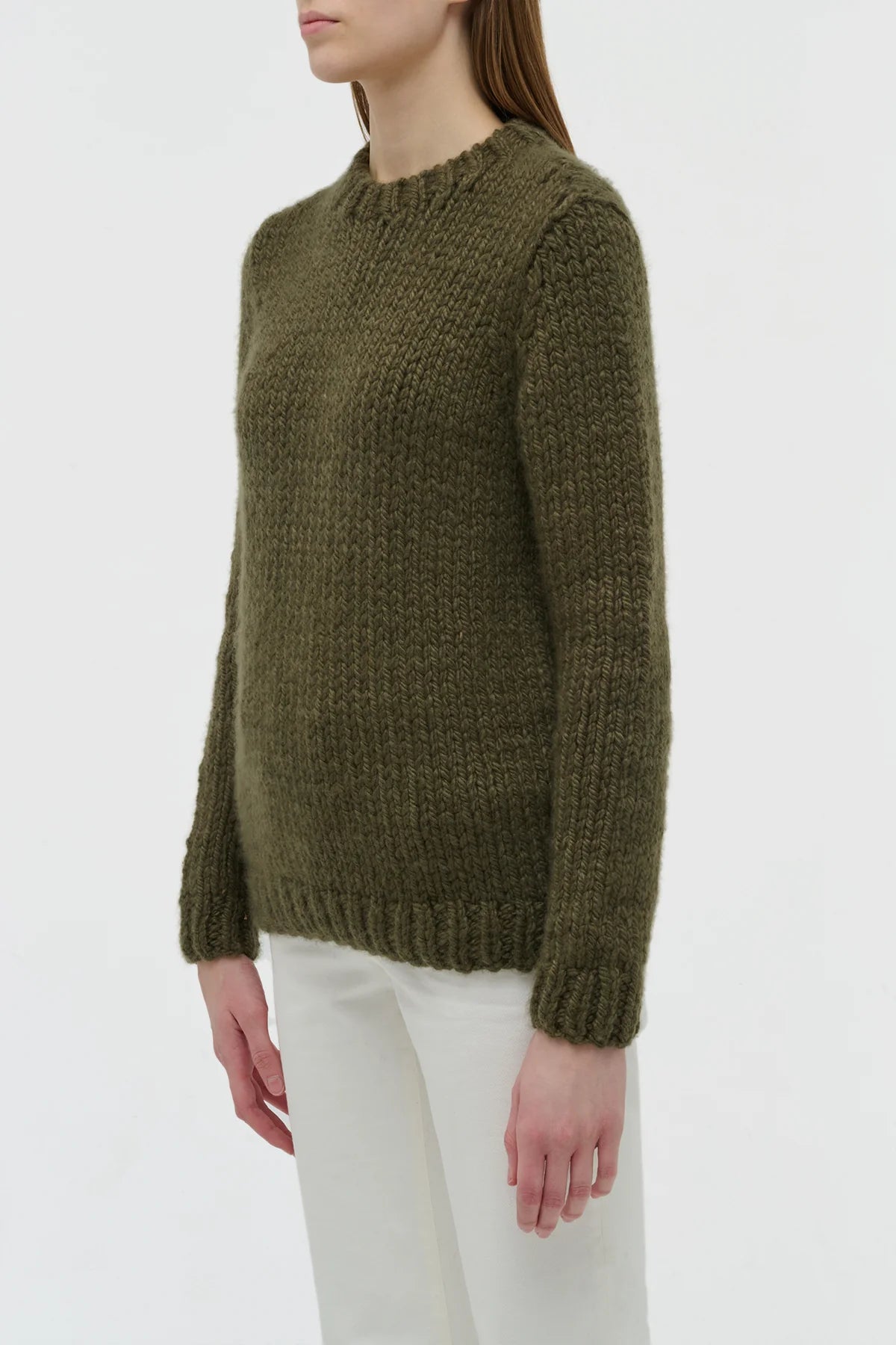 Poros Knit Sweater in Olive Cashmere