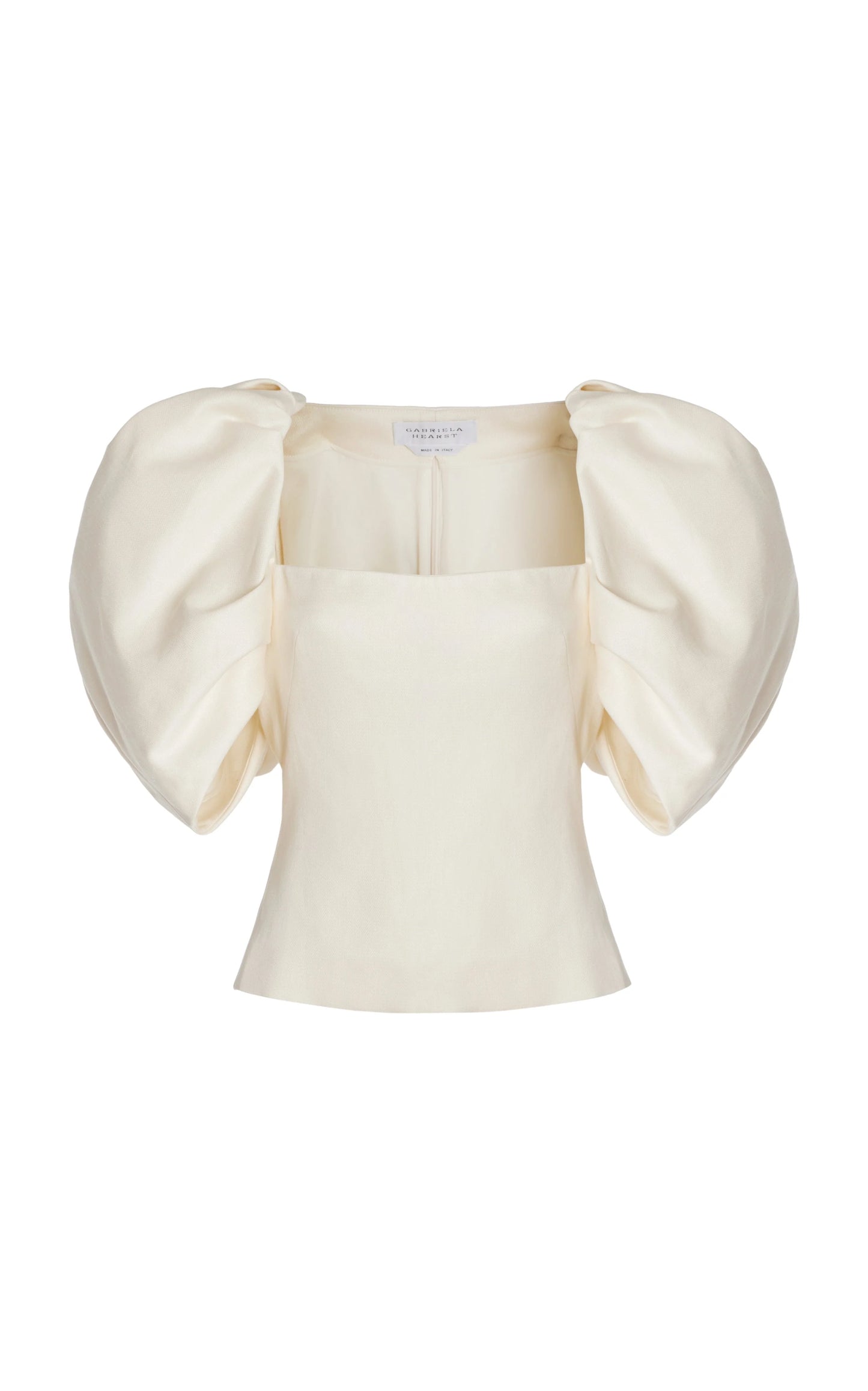 Ceri Top in Ivory Textured Linen