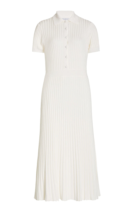 Amor Knit Midi Dress in Ivory Cashmere Silk