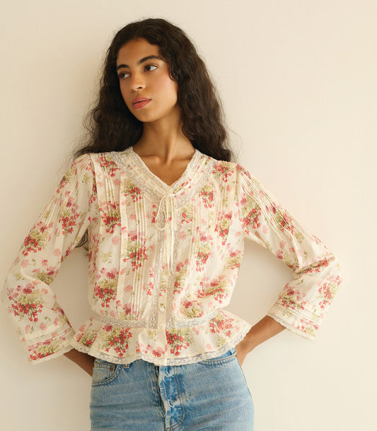 HILLOCK TOP -- IVORY LANTANA FLORAL